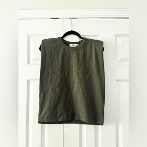 The Frankie Shop Eva Padded Shoulder Top